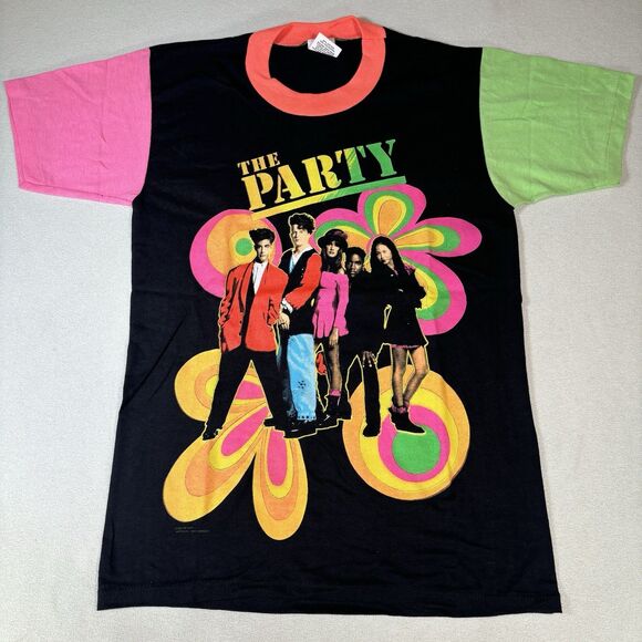 Vintage 1990 The Party T-Shirt Black Pop Music Group Band Tee Small Winterland - Picture 1 of 8